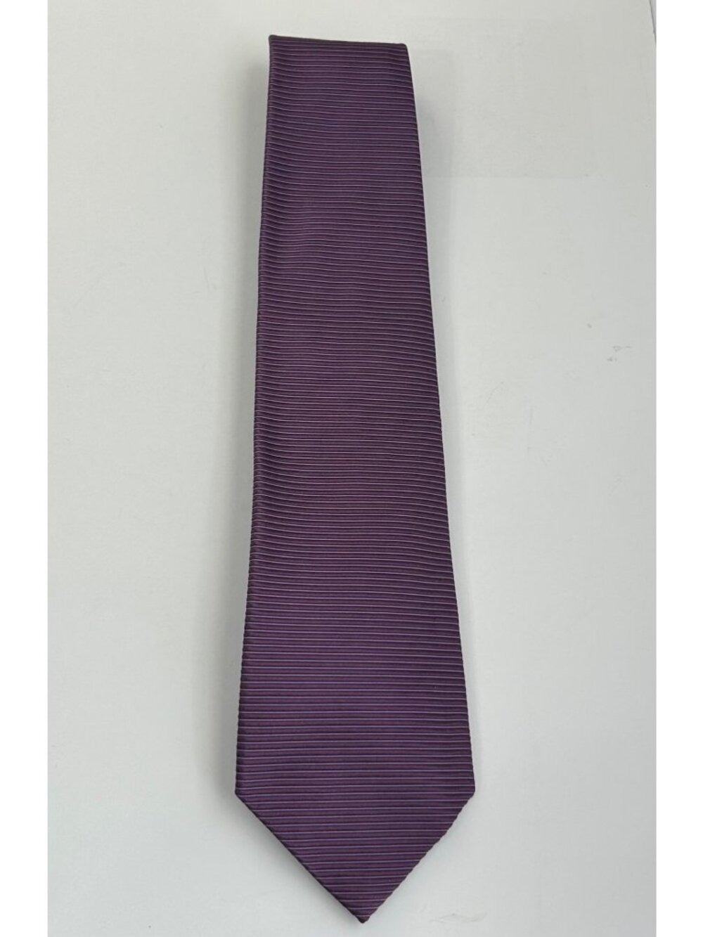 Roundtree & Yorke Men's Purple Striped Silk Tie Handmade Formal Business